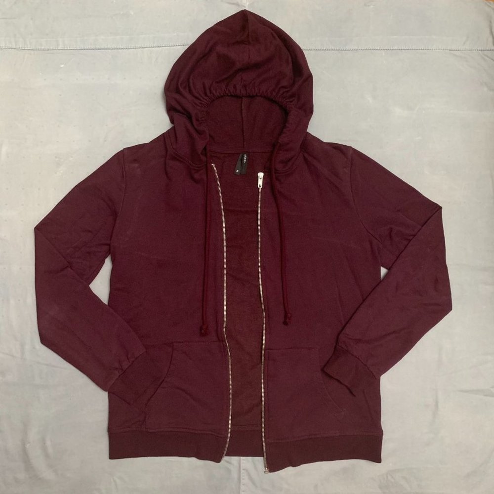 Burdgundy Zip Up Hoodie